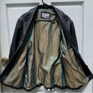 Genuine Vintage leather jacket with insane holographic lining